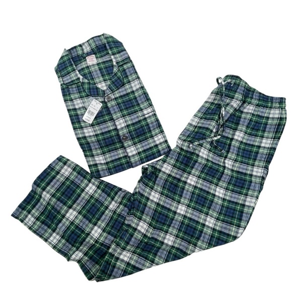 Brooks Brothers Men’s Size XL Plaid Cotton lightweight Flannel Pajamas set NWT - Picture 1 of 7